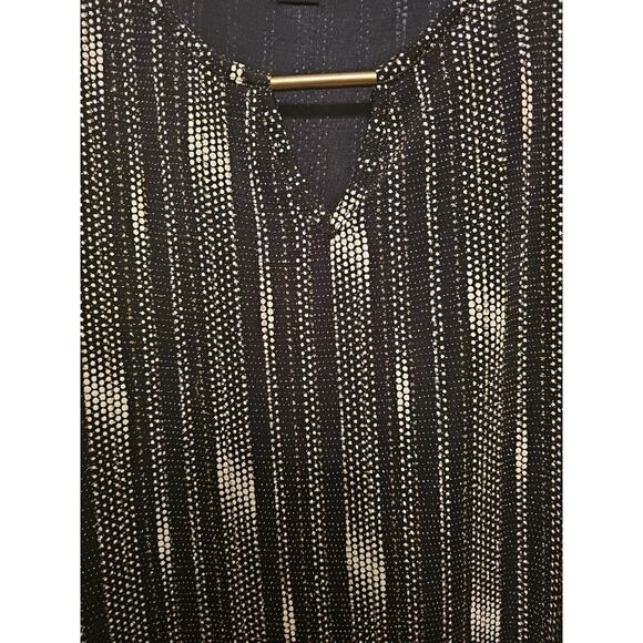 Elegant Black Gold Shimmer 3/4 Sleeve Party Top Size 2X by‎ Simply Emma - Picture 4 of 8